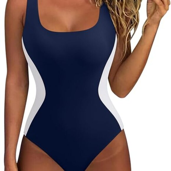 SUUKSESS One Piece Swimsuit for Women Slimming Tummy Control Square Neck - Picture 1 of 7